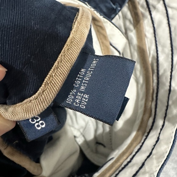 Polo Ralph Lauren Cargo Shorts Men 38 Navy Blue Hiking Outdoors Baggy - Picture 4 of 9